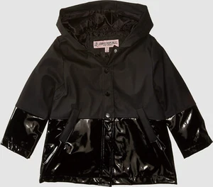 $27 Urban Republic Kids Girl's Black Hooded Snap Close Raincoat Jacket Size 24M - Picture 1 of 1