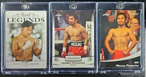 Manny PacQuiao 2022 Lote Hojas (3) Leyendas Exclusivas en Un Toque - Boxeo - Imagen 1 de 2