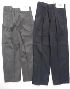 BOYS ERIC COLE NAVY & GRAY PLEATED PANTS SIZES 4T-18 HUSKY/34 HUSKY WAIST - Picture 1 of 9