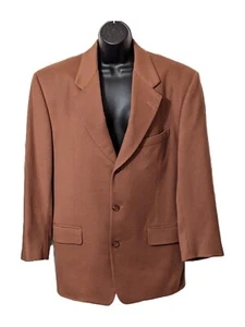 Vintage Men's Neiman Marcus Lined Cashmere Blazer Camel Color Made In Italy - Picture 1 of 7