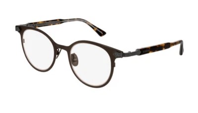GUCCI Titanio Marrón Frontal Gunmetal Metal con Brazo de Tortuga Anteojos Ópticos $830 Foto 1 de 4