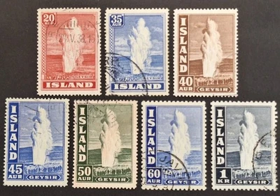 Iceland 1938, "The Great Geyser" 7x Stamps Used (starting at 20a.) - Image 1 of 2
