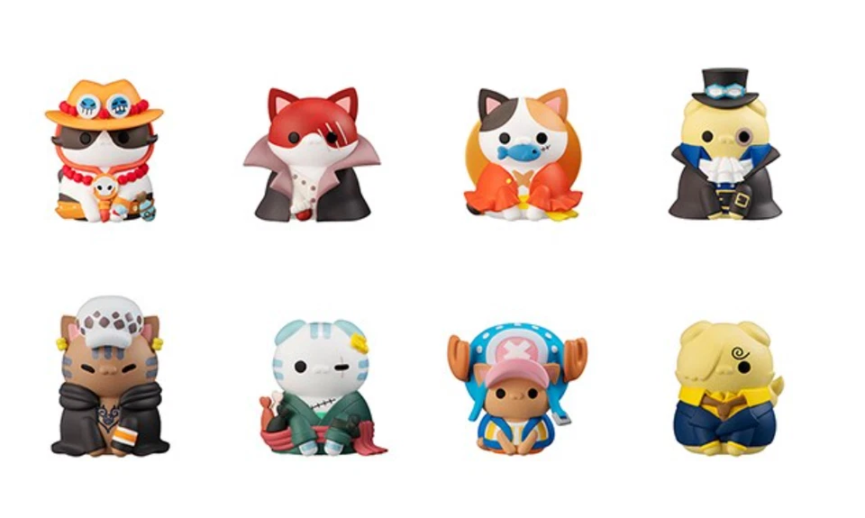 MEGA CAT PROJECT One Piece Nyan Piece Maullido I'll Become the Pirate King Juego de 8 Foto 1 de 2