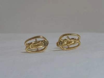 Антикварные золотые запонки с логотипом GUCCI GG модель 1,6x1,2 см запонки  - Изображение 1 из 3