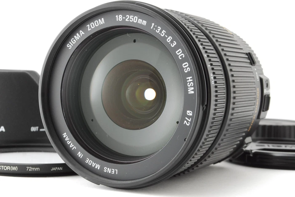 [MINT w/Hood] Sigma 18-250mm f/3.5-6.3 OS HSM DC Lens For Canon From JAPAN - Image 1 of 4