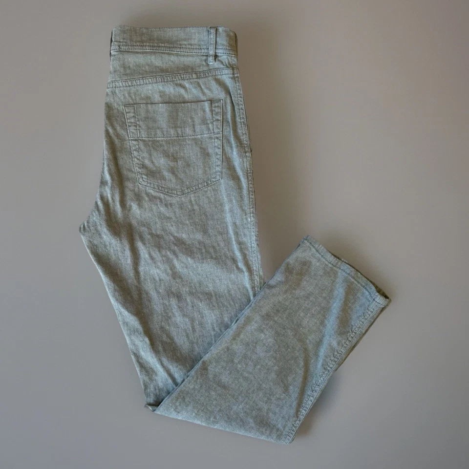 Стандартные льняные брюки James Perse 30 серые хлопковая смесь минималистские California - Изображение 1 из 4