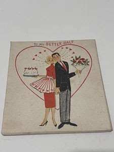 Vintage Hallmark Valentine’s Day Card 1950s “To My Better Half” Large Fold-Out - Picture 1 of 7