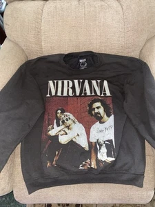Nirvana Mens Vintage Sweat Shirt Size Medium Rare Kurt Cobain - Picture 1 of 7