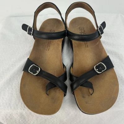 SAS Women's Sandals Pampa Black 8 Medium Toe Loop Ankle Strap Sling Back Comfort - Image 1 of 4