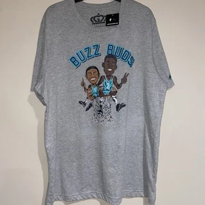 Nueva Camiseta Vintage Buzz Buds XL Caricatura Mugsy Bogues Larry Johnson Hornets - Imagen 1 de 5