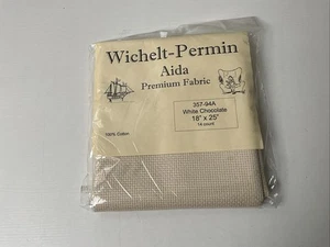 Wichelt Cross Stitch Fabric 14 count Permin Aida White Chocolate 357-94A 18x25” - Picture 1 of 2