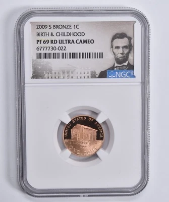 2009-S Bronze PF69 RD Lincoln Cent Birth & Childhood NGC Special Lbl *4469 - Image 1 of 4