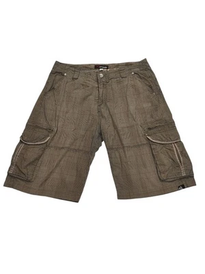 RipCurl Vintage Cargo Shorts Men's Size 36W Tan Plaid Surf Beach USA - Image 1 of 4
