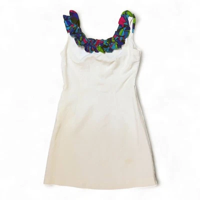 Vintage Hawaiian Dress SIZE S/M Sydney Honolulu 60s 70s Zipper & Pocket, Beige - Image 1 of 4