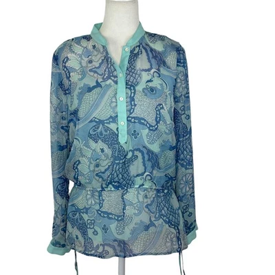 Blusa J McLaughlin Athena con Cordón y Camisola NUEVA Talla 6 Azul Seda Silenciosa Lux Foto 1 de 4