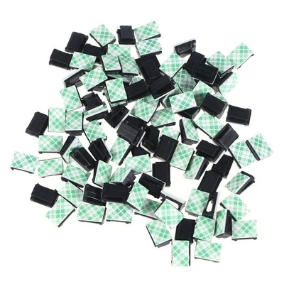 Cable Clamp Wire Clips 100pcs Black Adhesive for Home Office Use - image 1 of 4