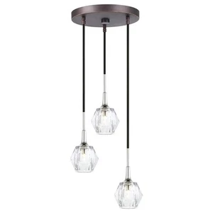 Woodbridge Lighting Regent Park 3Lt Glass Cluster Pendant in Chrome/Crystal - Picture 1 of 5