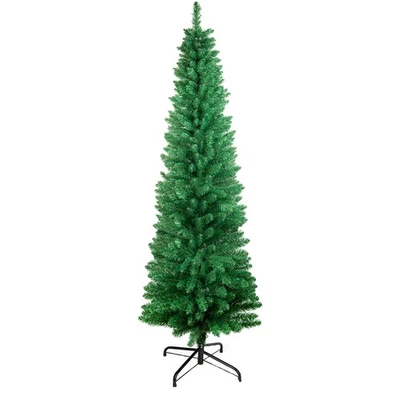 4/5/6/7 英尺云杉逼真人造假日圣诞树带金属支架美国 — 第 1/4 张图片