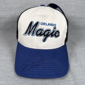 Vintage Orlando Magic Twins Enterprise Strapback Hat NBA Unknown Autograph Y2K - Picture 1 of 8