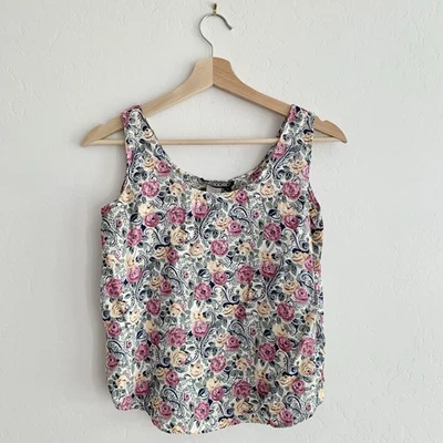 Camiseta sin mangas floral vintage para mujer - XS - envoltura - hecha en EE. UU. Foto 1 de 4