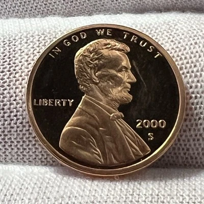 Centavo conmemorativo Lincoln 2000-S prueba camafeo profundo recibir moneda en la foto #2100 Foto 1 de 4
