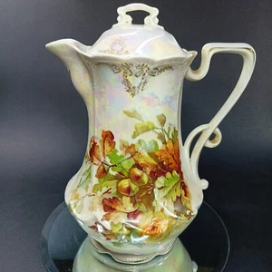 Cioccolatiera porcellana perlata R.S Prussia 1880 circa, bollitore per tè, Germania - Foto 1 di 23