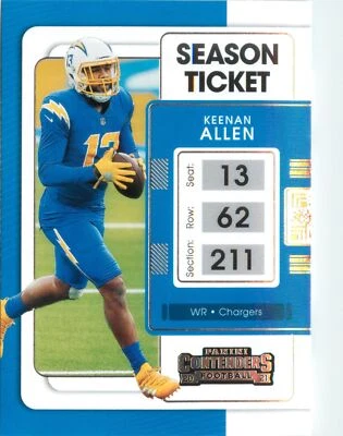 Keenan Allen 2021 Contenders Football Season Ticket Card#52 Los Angeles Chargers - Image 1 of 2