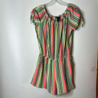 Nuevo con etiquetas Jersey Aqua Mujer Colorido Rayas Fuera del Hombro M MEDIANO NUEVO CON ETIQUETAS Foto 1 de 4