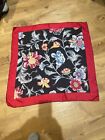 large Vintage LIBERTY silk  fine twill scarf red floral