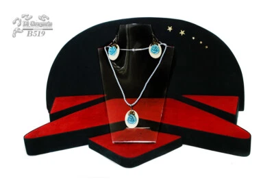 Set collana cordoncino con ciondolo orecchini in pasta di turchese e argento 925 - Immagine 1 di 4