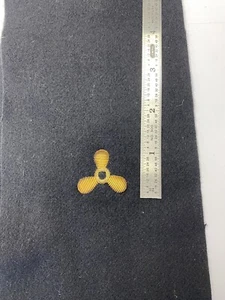 Hand Embroidered Nautical 1.25” Propeller On Black Fabric 2 Pieces - See Notes - Picture 1 of 4