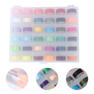 36 Pcs Sewing Thread Box Storage Case Bobbin and Spool Holder Assorted Colors - Picture 1 of 12