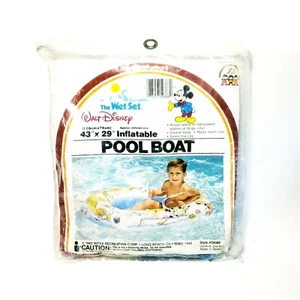 1983 Intex Disney Inflatable Pool Boat 43"X29" Wet Set New In Package Vintage - Picture 1 of 5