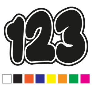 Custom Race Numbers Front & Sides Set Vinyl Stickers/Decals Motorbike Motocross - Picture 1 of 4
