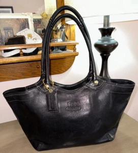 COACH Bleecker leather Tote shoulder bag purse 12415 Black - Picture 1 of 9