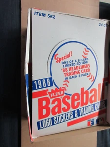 1988 Fleer Baseball Rack Box 24 Racks Factory Sealed - Bild 1 von 1