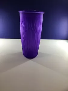 Gorgeous 2 Lb Purple Art Glass Vase 9 3/4” Tall 4 3/4”Wide Visual Treat To See. - Picture 1 of 10
