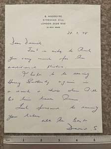 Letter Signed By 617 Squadron Dambuster David Shannon Autograph WW2 RAF Original - Picture 1 of 3