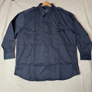 5.11 Tactical Black Mens 2 XL Twill PDU Class B Long Sleeve Shirt Hidden Pockets - Picture 1 of 15
