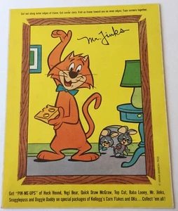 1962 Hanna Barbera Cereal Box Back Mr Jinks Pin-Me-Ups - Picture 1 of 2