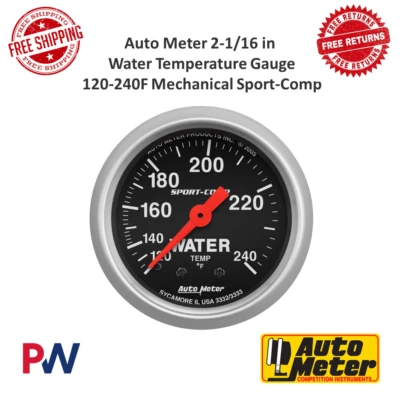 Medidor automático medidor de temperatura del agua, 2-1/16 pulgadas, 120-240 F, mecánico Sport-Comp Foto 1 de 4