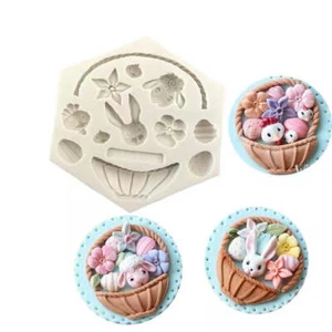 Easter Silicone Mould Daffodil Sheep Rabbit chicken baby egg basket Eid al adh - Picture 1 of 10