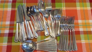 49 PIECES 18-0 STAINLESS KOREA FLATWARE BEADED/PEARLIZED "UNKNOWN" MINT!! - Picture 1 of 6