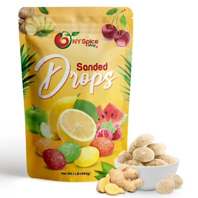 Gotas de jengibre lijado - Dulces hervidos y duros - Caramelos - por NY Spice - ENVÍO GRATUITO Foto 1 de 4