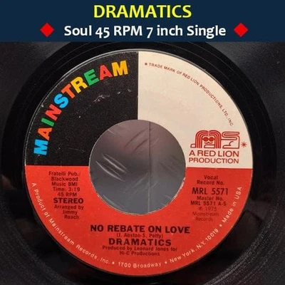 Dramatics No Rebate On Love 7 pulgadas vinilo single EX + Soul 1975 música... - Imagen 1 de 4