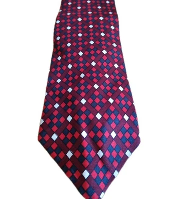 Corbata de seda italiana Kelly 1 roja y negra a cuadros 58X3,5 Foto 1 de 4