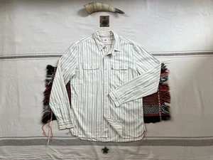 Levis Japanese Selvedge Shirt L Workwear Stripe Chainstitch Run Off Vintage 2015 - Picture 1 of 24