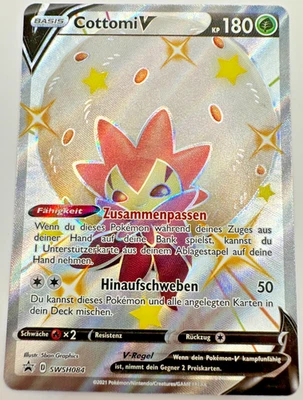 Pokemon Karte TCG Cottomi V SWSH084 Black Star Promo Full Holo Rare Deutsch - Bild 1 von 4