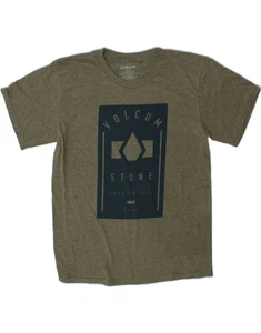VOLCOM Womens Graphic T-Shirt Top UK 18 XL Khaki Cotton AA09 - Picture 1 of 3