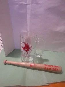 Taza de cerveza vintage de los Medias Rojas de Boston MLB 12 oz vaso con logotipo Big B y mini murciélago - Imagen 1 de 14
